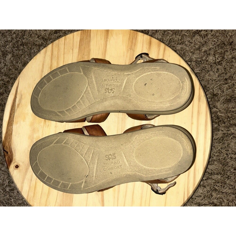 SAS Huarache Quarter Strap Sandals Women’s 10W Antique Tan Brown Embroidered - Picture 7 of 8
